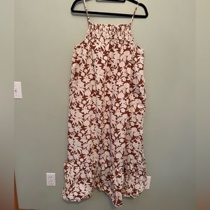 Universal thread cotton floral maxi dress, spaghetti strap, swimsuit cover, boho